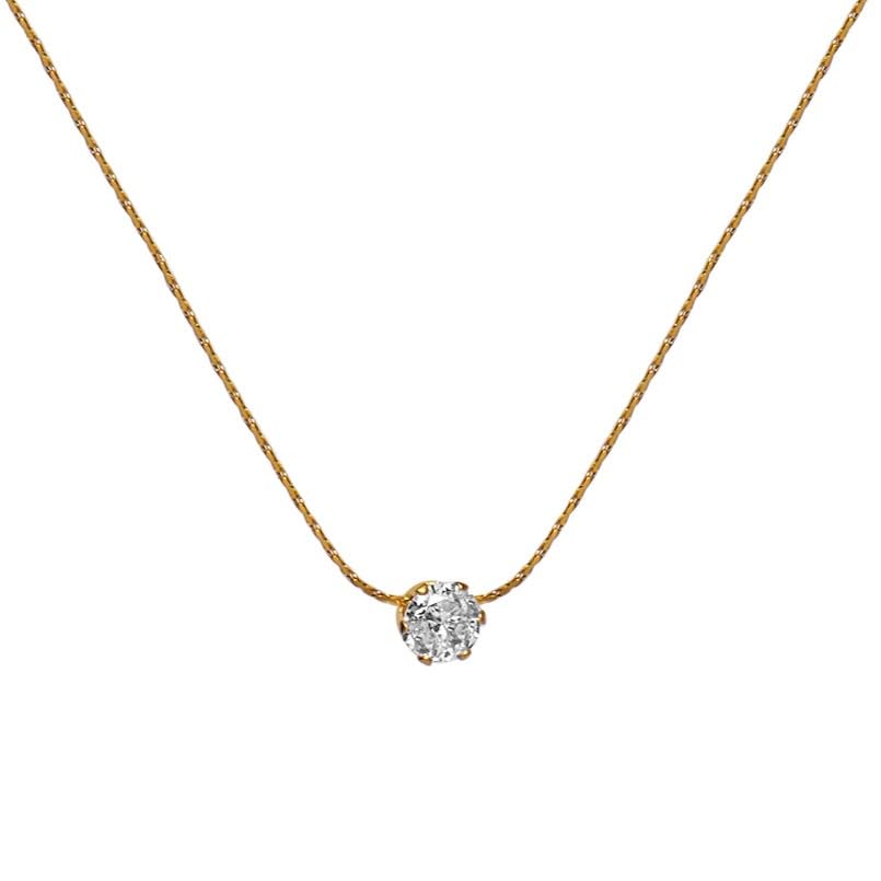 White Stone Necklace Set for Women Girls| Stylish Anti Tarnish Waterproof Stainless Steel Gold Jewellery| Chain Pendant for Love Birthday Wedding, Rakhi Gifts for Sister Wife & Mother