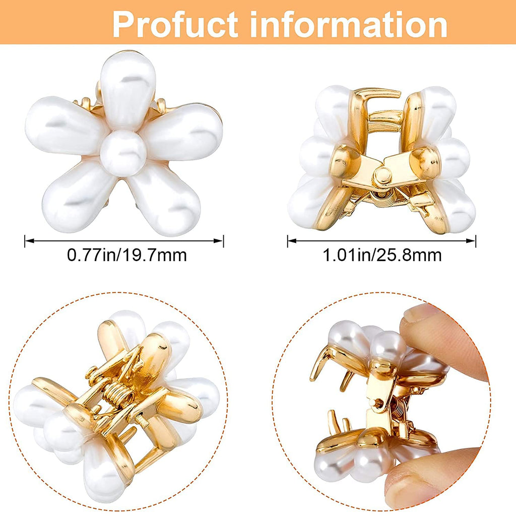 ANNACREATIONS 12 Pcs Korean Style Gold Metal Pearl Geometric Stone Lock Hair Pins Hair Clip Hair Accessories Jewellery for Women And Girls