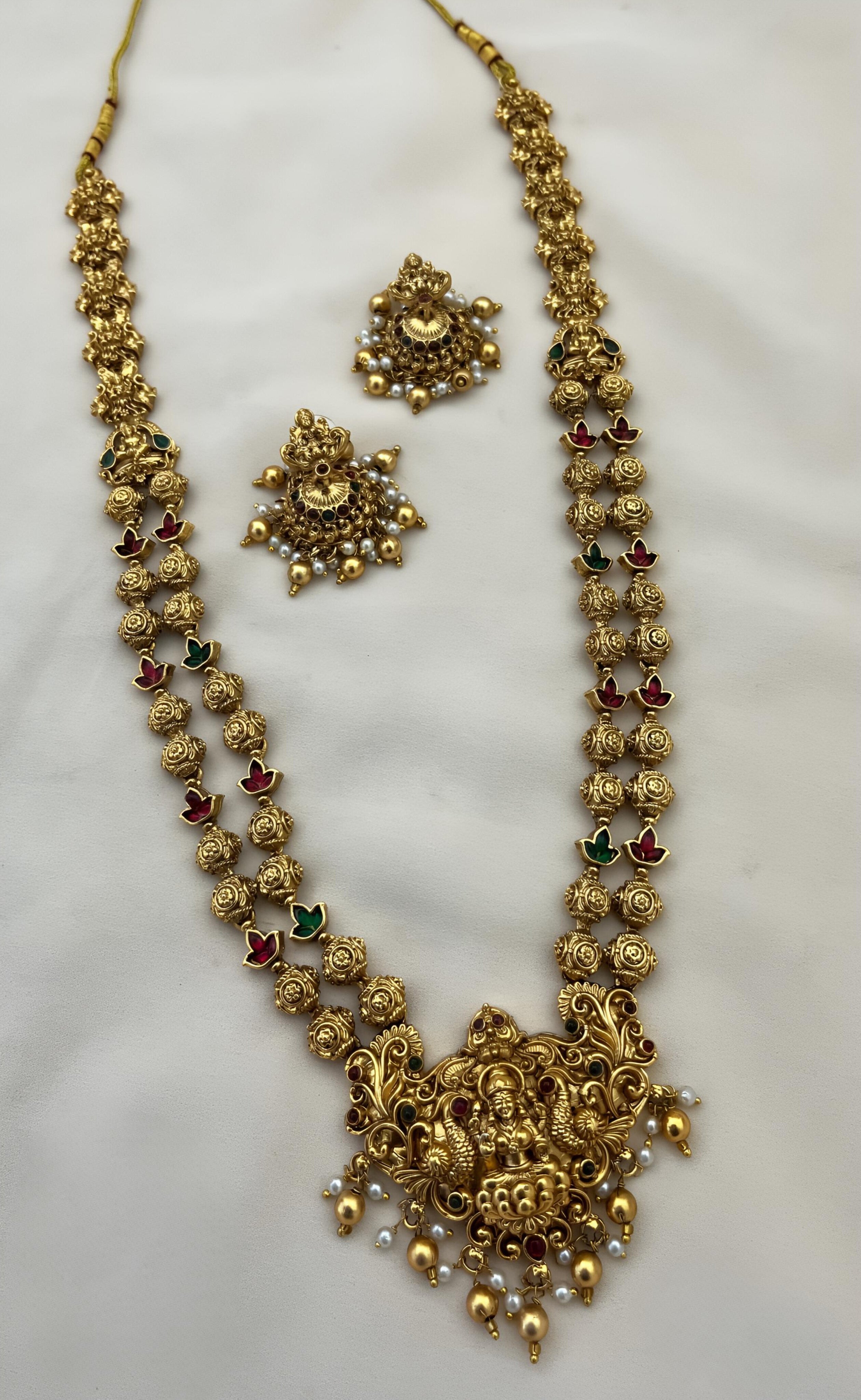 Divine Lakshmi Pearl Temple Set