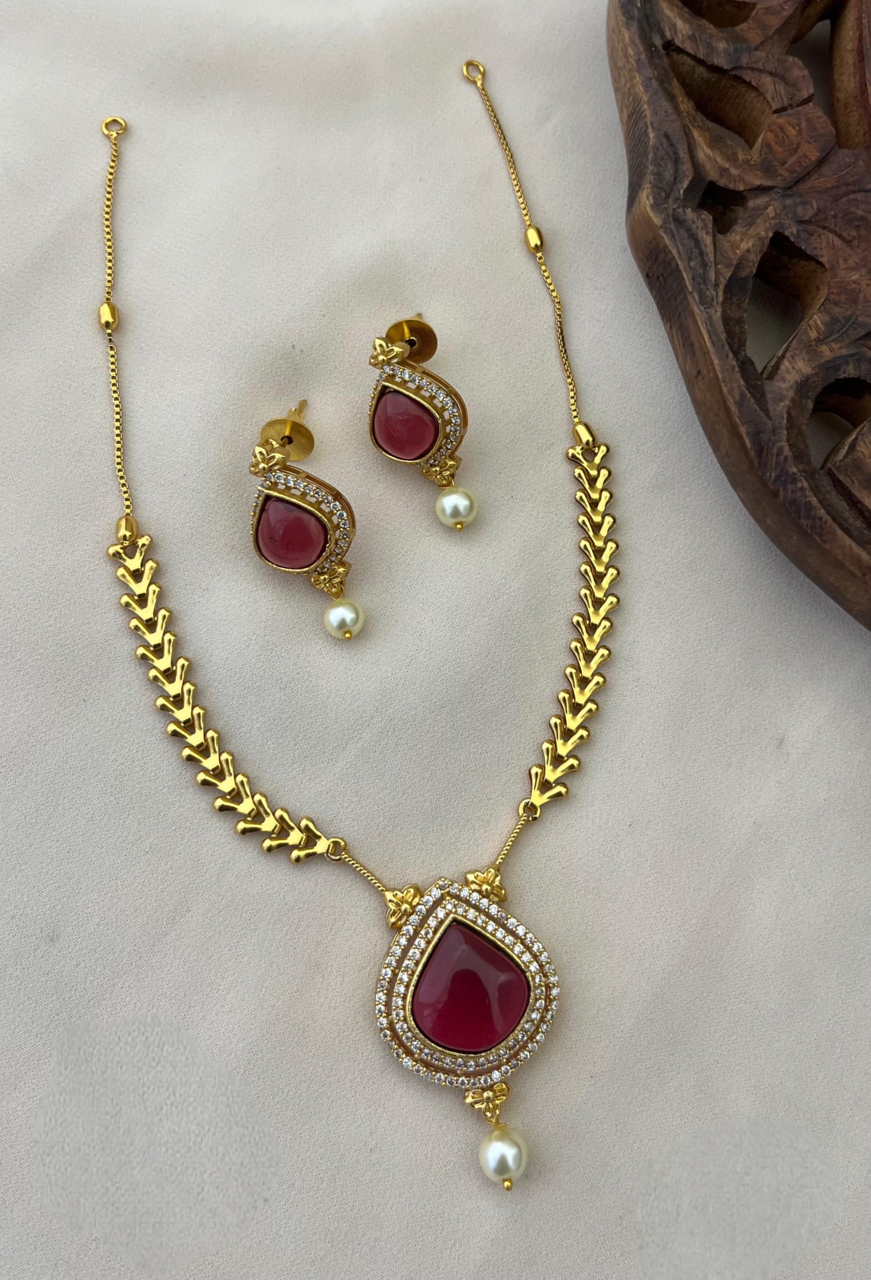 Rosaline Pearl Charm Necklace