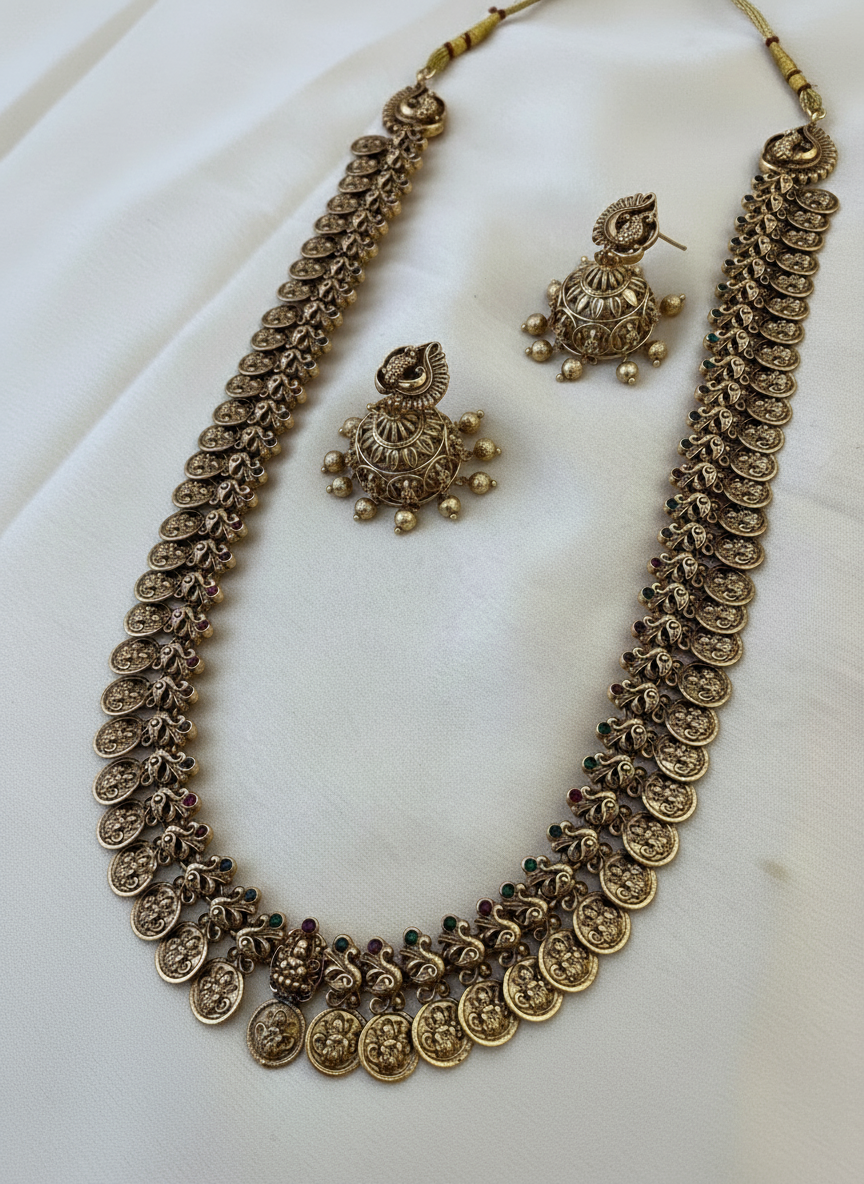 South Indian Temple Jewellery Coin Haram Set