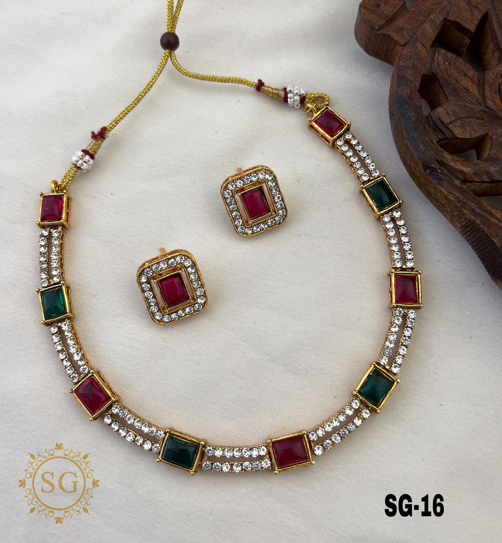 Ruby & Emerald Stone Choker