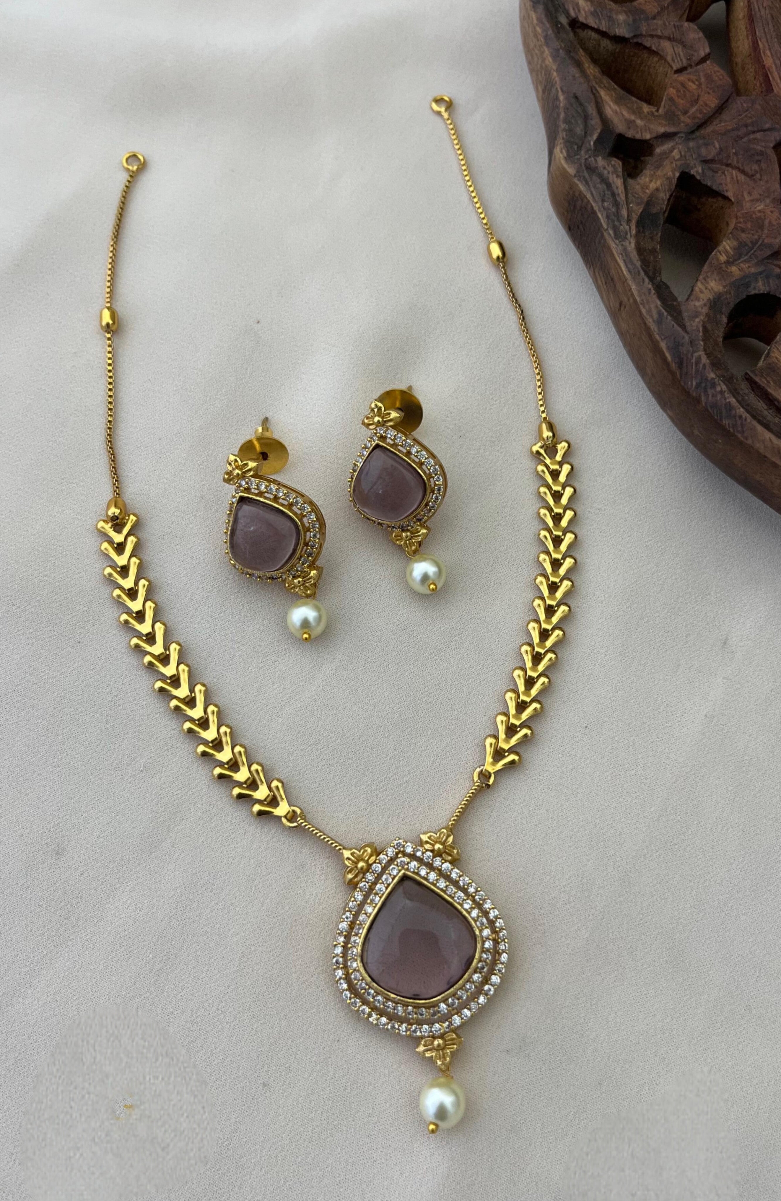 Rosaline Pearl Charm Necklace