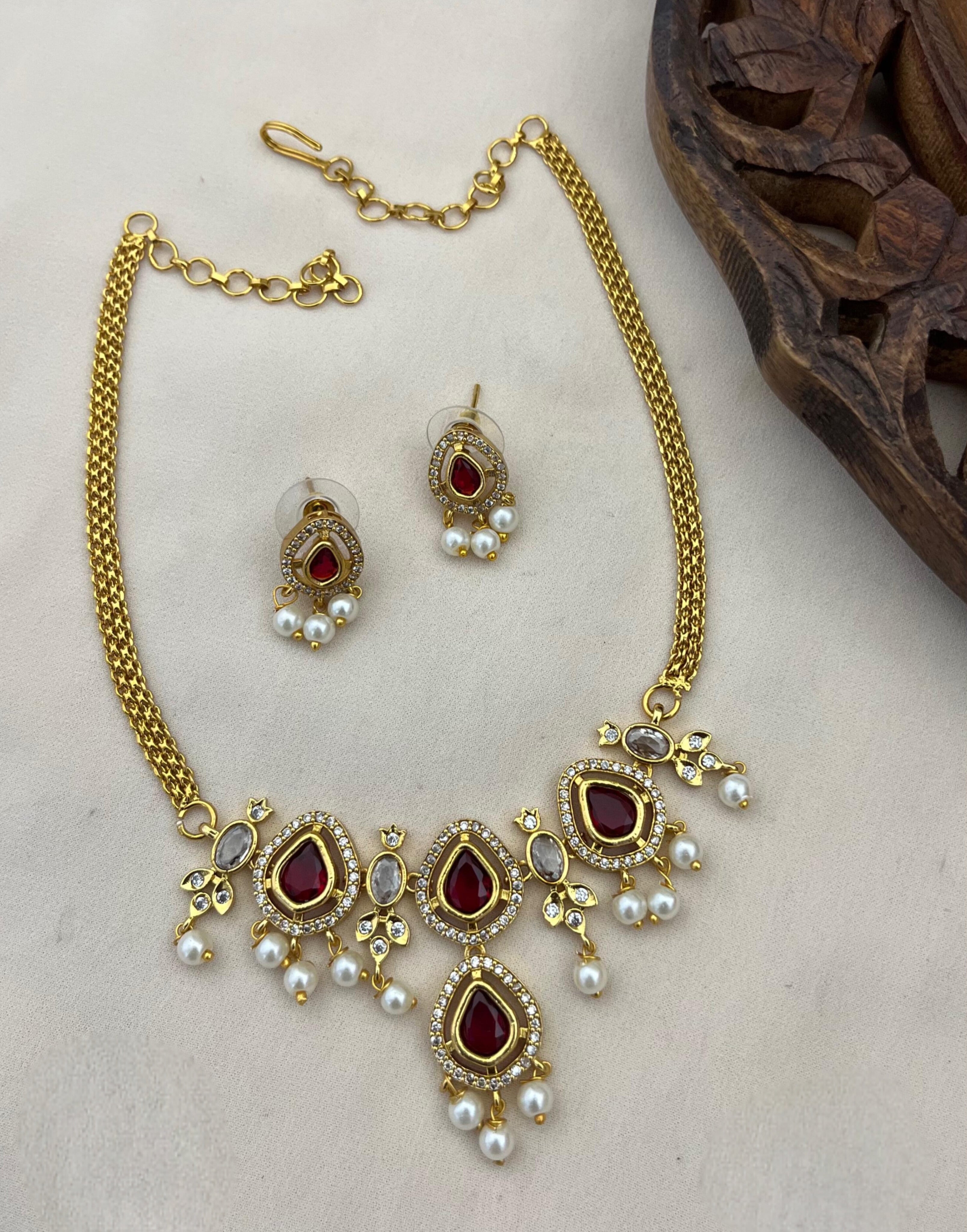Rajsi  Dewdrop Necklace Set
