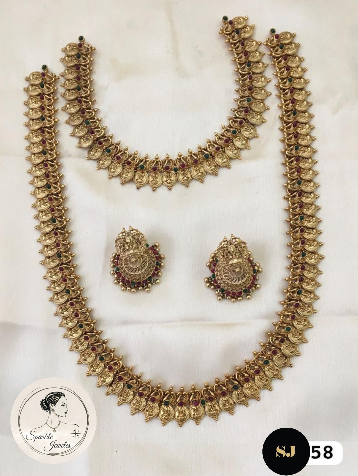 💎 Sparkle Jeweles – Traditional Temple Jewellery Set (SJ58)