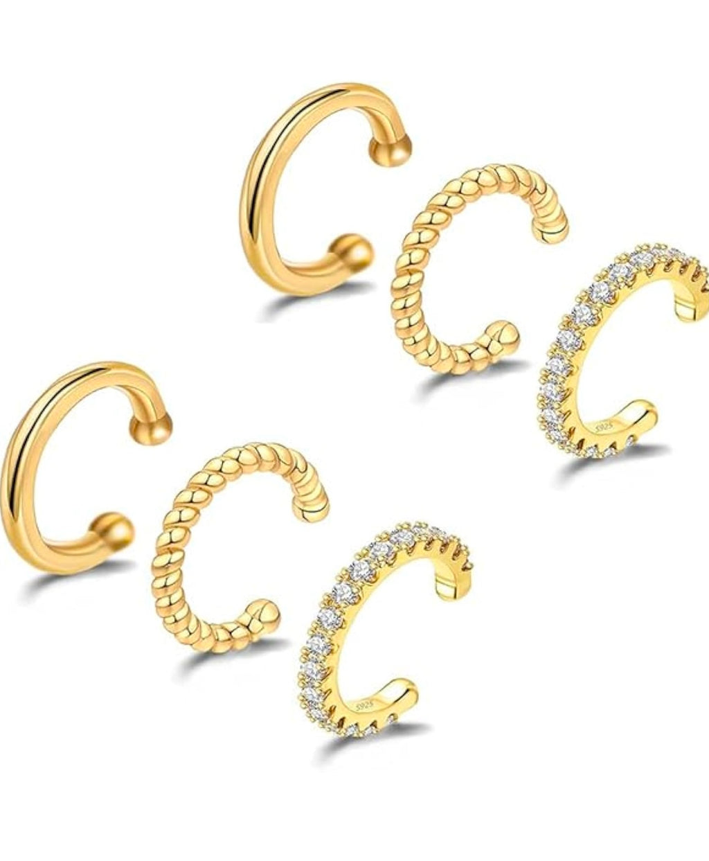 6Pcs Ear Cuffs Without Piercing, Hoops Earrings