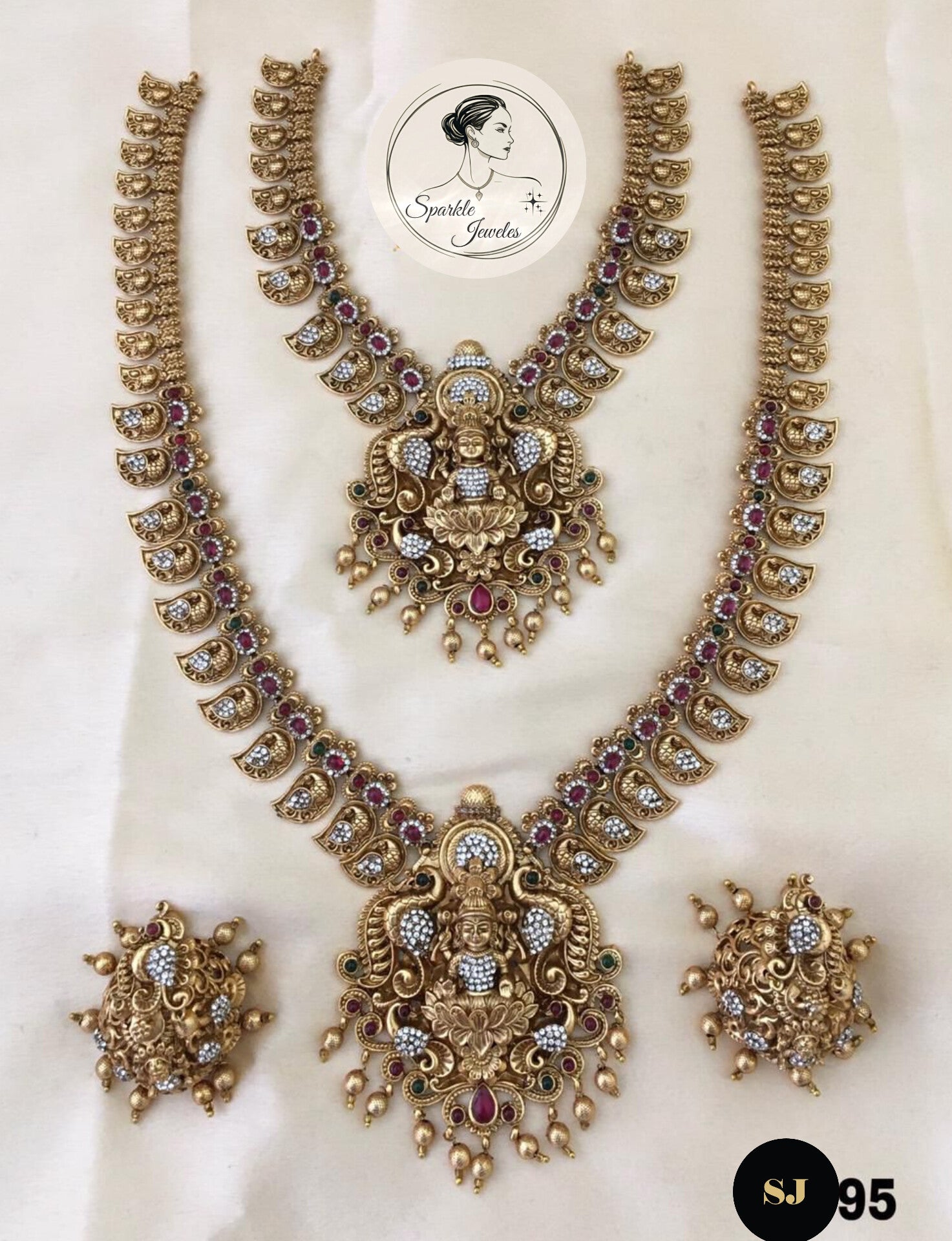 Kemp Stone South Indian Bridal Set with Earrings