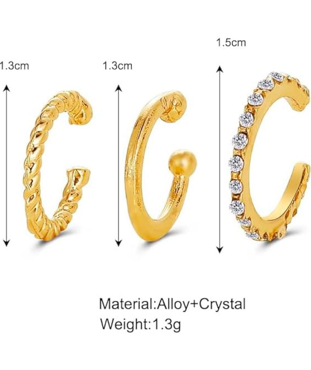 6Pcs Ear Cuffs Without Piercing, Hoops Earrings