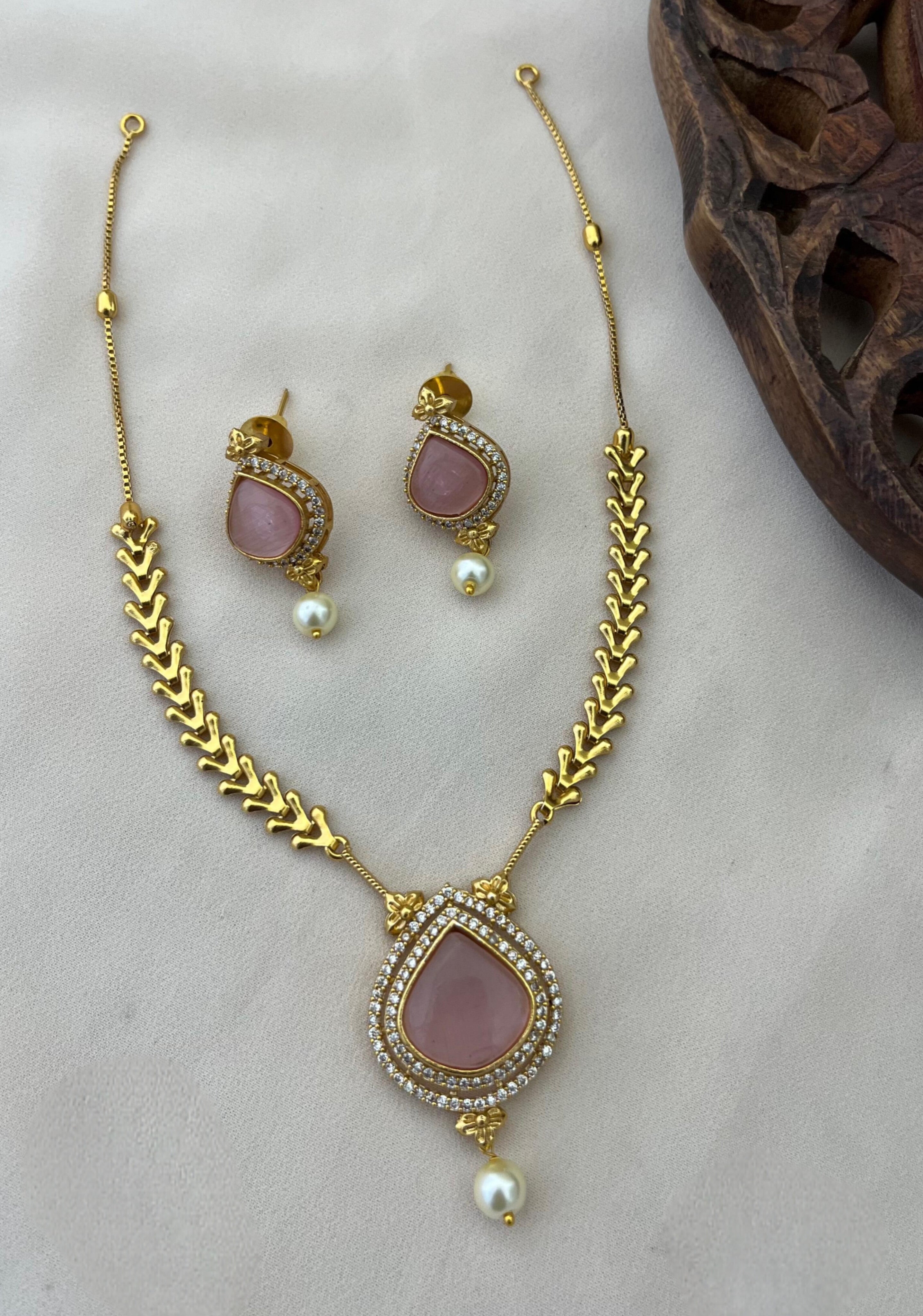 Rosaline Pearl Charm Necklace