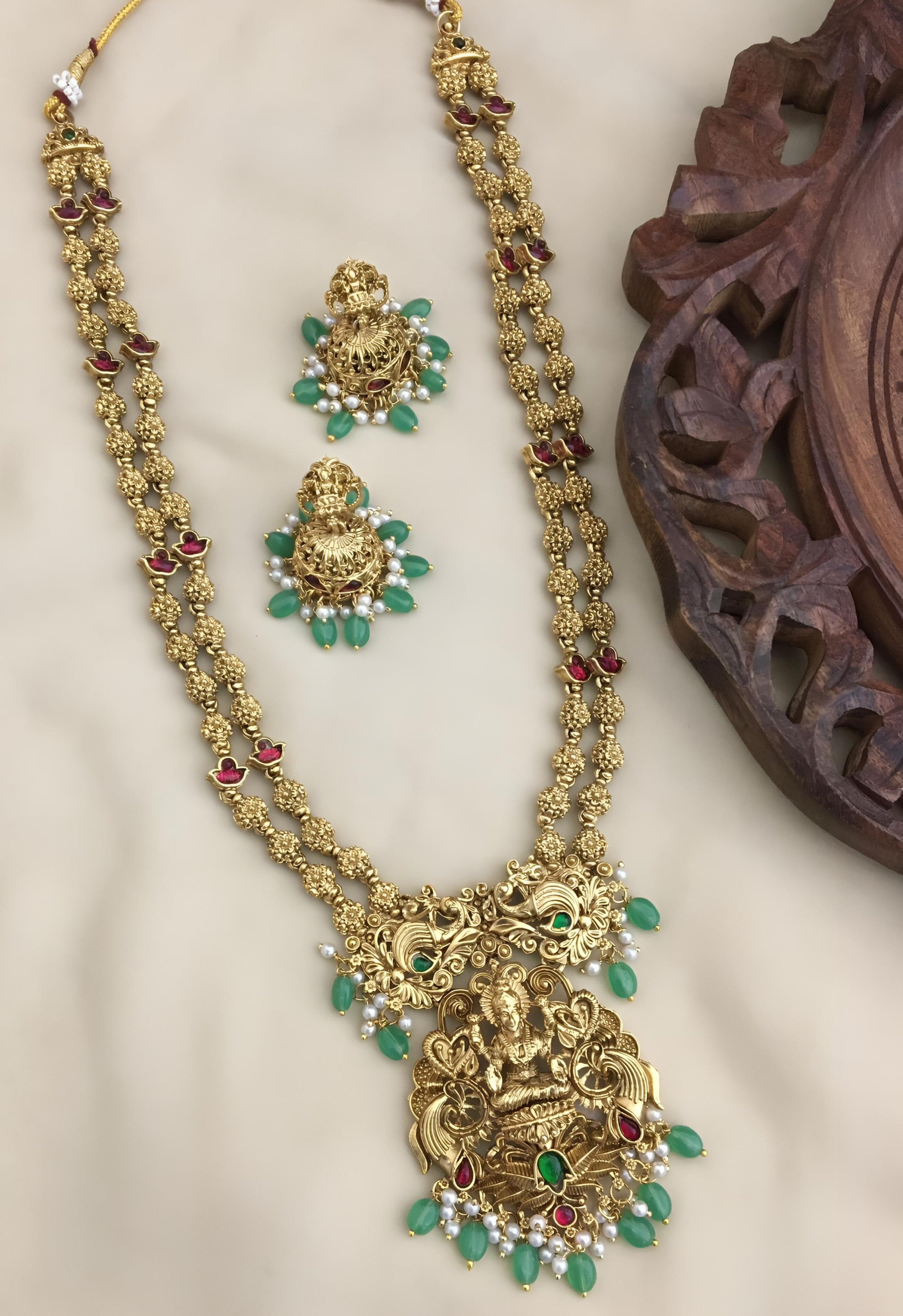 Divine Lakshmi Pearl Temple Set