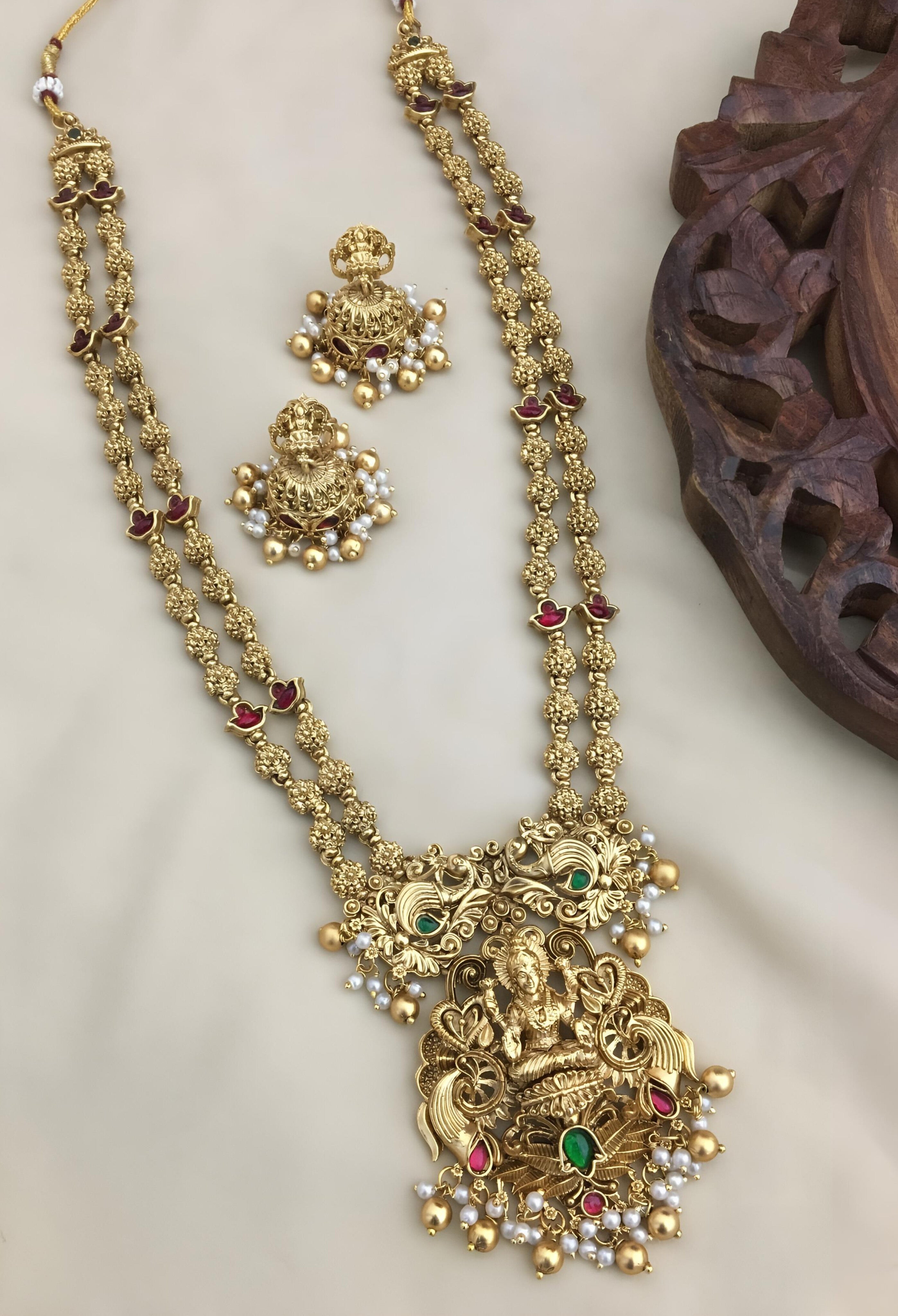 Divine Lakshmi Pearl Temple Set